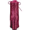 imageAllegra K Womens Glitter Pointed Toe Block Heel Halloween Ankle BootsFuchsia