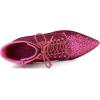 imageAllegra K Womens Glitter Pointed Toe Block Heel Halloween Ankle BootsFuchsia