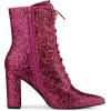 imageAllegra K Womens Glitter Pointed Toe Block Heel Halloween Ankle BootsFuchsia