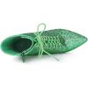 imageAllegra K Womens Glitter Pointed Toe Block Heel Halloween Ankle BootsGreen
