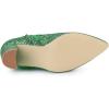 imageAllegra K Womens Glitter Pointed Toe Block Heel Halloween Ankle BootsGreen