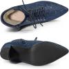 imageAllegra K Womens Glitter Pointed Toe Block Heel Halloween Ankle BootsNavy Blue
