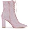 imageAllegra K Womens Glitter Pointed Toe Block Heel Halloween Ankle BootsPink