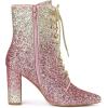 imageAllegra K Womens Glitter Pointed Toe Block Heel Halloween Ankle BootsPink Silver