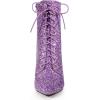 imageAllegra K Womens Glitter Pointed Toe Block Heel Halloween Ankle BootsPurple