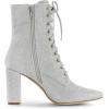 imageAllegra K Womens Glitter Pointed Toe Block Heel Halloween Ankle BootsSilver