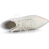 imageAllegra K Womens Glitter Pointed Toe Block Heel Halloween Ankle BootsWhite