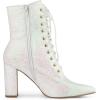 imageAllegra K Womens Glitter Pointed Toe Block Heel Halloween Ankle BootsWhite