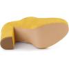 imageAllegra K Womens Platform Chunky Heel Lace Up Yellow Booties 6 M US