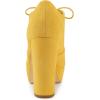 imageAllegra K Womens Platform Chunky Heel Lace Up Yellow Booties 6 M US