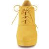 imageAllegra K Womens Platform Chunky Heel Lace Up Yellow Booties 6 M US
