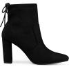 imageAllegra K Womens Pointed Toe Drawstring Pull on Block Heel Ankle BootsBlack