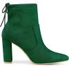 imageAllegra K Womens Pointed Toe Drawstring Pull on Block Heel Ankle BootsGreen