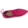 imageAllegra K Womens Pointed Toe Drawstring Pull on Block Heel Ankle BootsHot Pink