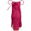 imageAllegra K Womens Pointed Toe Drawstring Pull on Block Heel Ankle BootsHot Pink