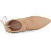 imageAllegra K Womens Pointed Toe Drawstring Pull on Block Heel Ankle BootsKhaki