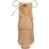 imageAllegra K Womens Pointed Toe Drawstring Pull on Block Heel Ankle BootsKhaki
