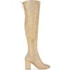imageAllegra K Womens Round Toe Chunky Heel Over the Knee High BootsGold