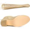 imageAllegra K Womens Round Toe Chunky Heel Over the Knee High BootsGold