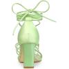 imageAllegra K Womens Square Heels Lace Up Strappy Chunky High Lime Green Heels Sandals 10 m US