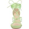 imageAllegra K Womens Square Heels Lace Up Strappy Chunky High Lime Green Heels Sandals 9 m US