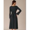imageAllegra K Womens Square Neck Sweater Dress Fall Lace Up Bell Long Sleeve Casual ALine Midi DressesBlack