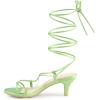 imageAllegra K Womens Strappy Heel Lace Up Kitten Heels Lime Green Sandals 65 m US