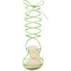 imageAllegra K Womens Strappy Heel Lace Up Kitten Heels Lime Green Sandals 65 m US