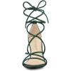 imageAllegra K Womens Strappy Lace Up Chunky Heeled Dark Green Heels Sandals 9 m US