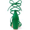 imageAllegra K Womens Strappy Lace Up Chunky Heeled Green Heels Sandals 10 m US
