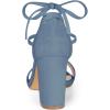 imageAllegra K Womens Tie Up Strappy Heels Chunky High Heels Haze Blue Sandal 9 M US