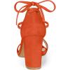 imageAllegra K Womens Tie Up Strappy Heels Chunky High Heels Orange Sandal 65 M US
