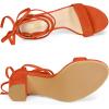 imageAllegra K Womens Tie Up Strappy Heels Chunky High Heels Orange Sandal 65 M US