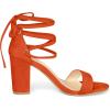 imageAllegra K Womens Tie Up Strappy Heels Chunky High Heels Orange Sandal 65 M US