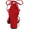 imageAllegra K Womens Tie Up Strappy Heels Chunky High Heels Red Sandal 55 M US