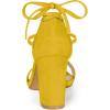 imageAllegra K Womens Tie Up Strappy Heels Chunky High Heels Yellow Sandal 7 M US