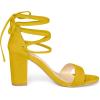 imageAllegra K Womens Tie Up Strappy Heels Chunky High Heels Yellow Sandal 7 M US