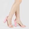 imageAllegra K Womens Tie Up Strappy Heels Light Pink Chunky High Heels Sandal 55 M US