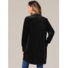 imageAllegra K Womens Velvet Button Down T Shirts Swing Mini Shirt Dress Casual Long Sleeve Lapel Tunic TopsBlack