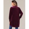 imageAllegra K Womens Velvet Button Down T Shirts Swing Mini Shirt Dress Casual Long Sleeve Lapel Tunic TopsDark Purple Red