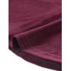imageAllegra K Womens Velvet Button Down T Shirts Swing Mini Shirt Dress Casual Long Sleeve Lapel Tunic TopsDark Purple Red