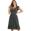 imageAllegra K Summer Dresses for Womens 2024 Square Collar Short Sleeve Floral Boho Beach Casual Midi DressBlack