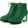 imageAllegra K Womens Chunky Heel Lace Up Platform Combat BootsEmerald Green