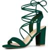imageAllegra K Womens Lace Up Block High Heels Green Sandals  11 m US