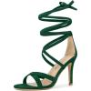 imageAllegra K Womens Lace Up Heels Stiletto High Dark Green Heel Sandals 9 m US