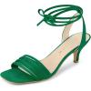 imageAllegra K Womens Open Toe Lace Up Stiletto Green Heels Sandals 6 m US