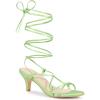 imageAllegra K Womens Strappy Heel Lace Up Kitten Heels Lime Green Sandals 95 m US