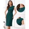 imageAllegra K Business Dress for Womens Work Elegant 2026 Cap Sleeve Belted Office Sheath DressesBlue Green