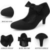 imageAllegra K Closed Toe Bow Knot Ankle Strap Mary Jane Pumps Kitten Heel for WomenBlack