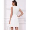 imageAllegra K Tweed Dress for Womens Sleeveless Crew Neck Side Pleated ALine Elegant Work Dresses